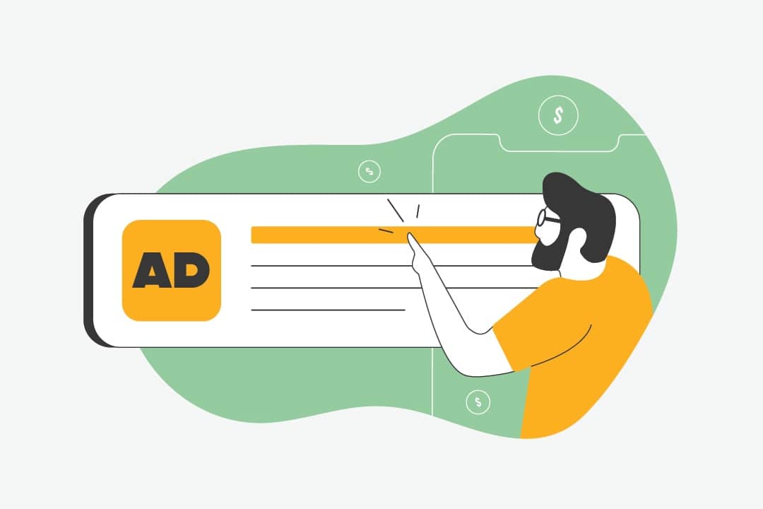 A vector illustration showing the concept of targeted advertising.